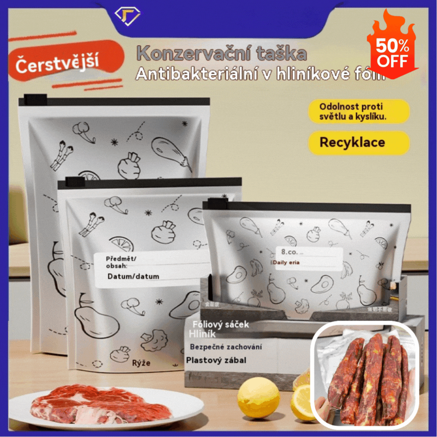 【30 sáčků】🔥🔥 antibakteriálních hliníkových sáčků, super snadno použitelných, pro zachování čerstvosti.💥