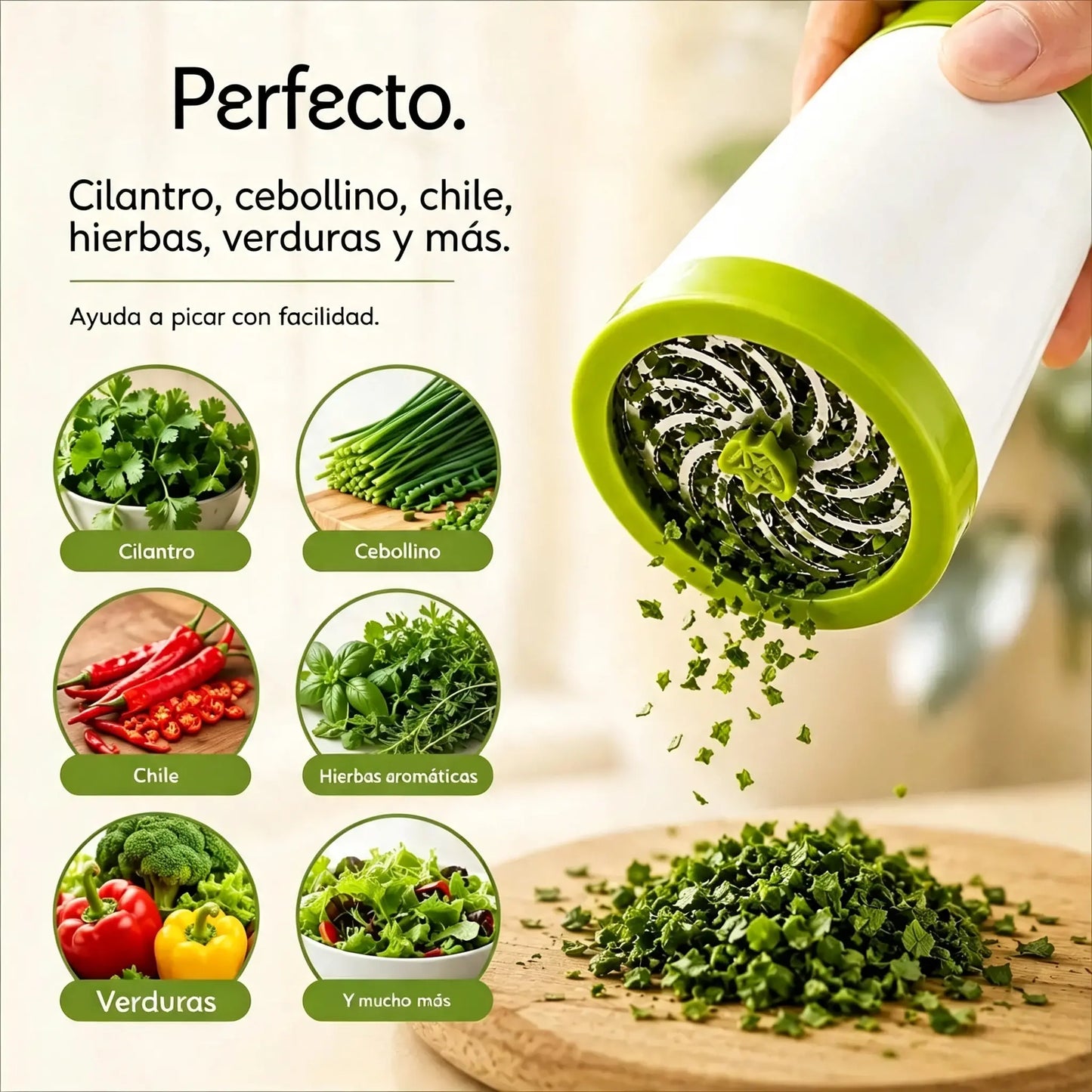 Molinillo manual: Muele fácilmente una variedad de especias.