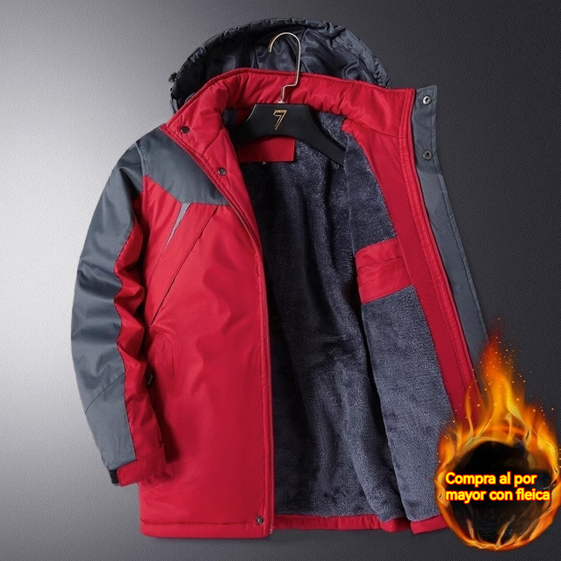 Chaqueta de hombre para exteriores, cortavientos, impermeable y con forro polar (tallas L-6XL)