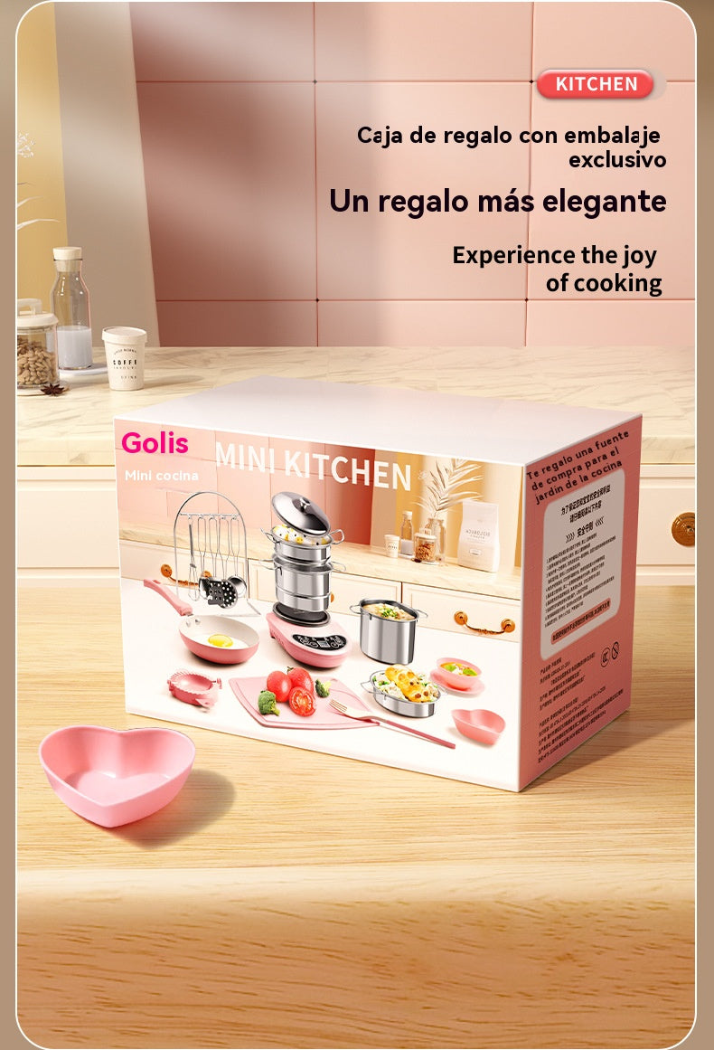 🔥¡45% de descuento por tiempo limitado! 🎁 Juego de cocina mini para niños 🍳 Tamaño grande - Set completo de 14 piezas