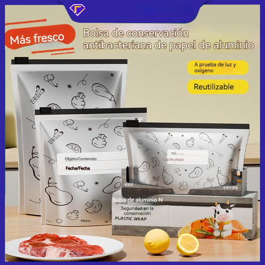 🔥🔥120 bolsas de aluminio antibacterianas, muy fáciles de usar, ideales para mantener los alimentos frescos