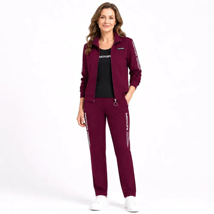 🌸 ¡Elegancia y comodidad absolutas! Chándal elegante de 3 piezas para mujer (Chaqueta con cremallera + Camiseta + Pantalones / Tallas: M-6XL)! ✨