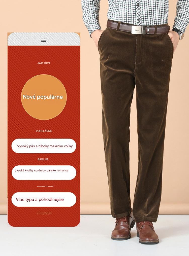 Platba pri doručení 👖🆒【50-110 kg】Nové pánske elastické velúrové nohavice s vysokým pásom na voľný čas