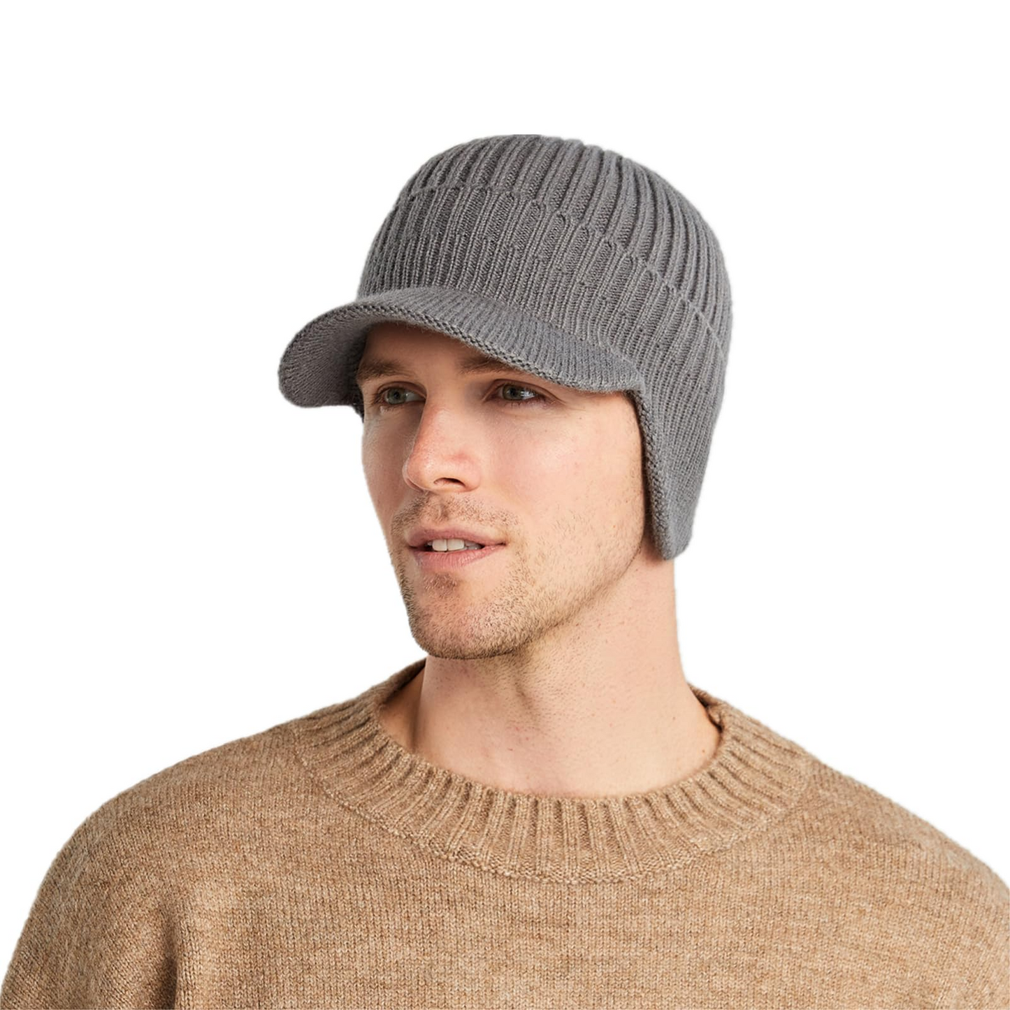 🔥 Pánska teplá zimná pletená čiapka s klapkami na uši, bežná veľkosť/teplá podšívka