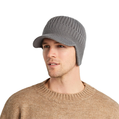 🔥 Pánska teplá zimná pletená čiapka s klapkami na uši, bežná veľkosť/teplá podšívka