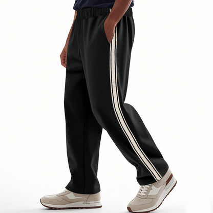 【S-3XL】Pantalón Deporte Hombre Verano 🏃‍♂️ Recto y Holgado, Diseño con Franjas, Estilo Casual