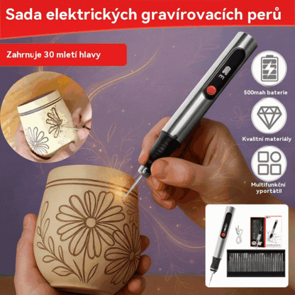 Dlouhotrvající dobíjecí lithium-iontové multifunkční gravírovací pero pro zdobení nehtů a elektrické leštění
