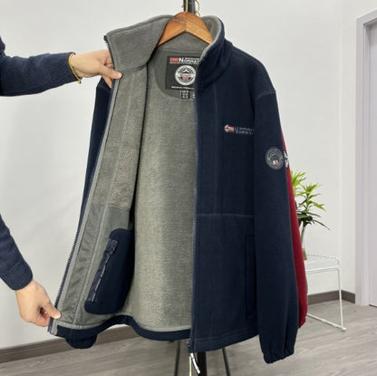 【XS-3XL】 Pánska ležérna teplá jesenná a zimná hrubá zamatová fleecová pánska bunda veľkej veľkosti