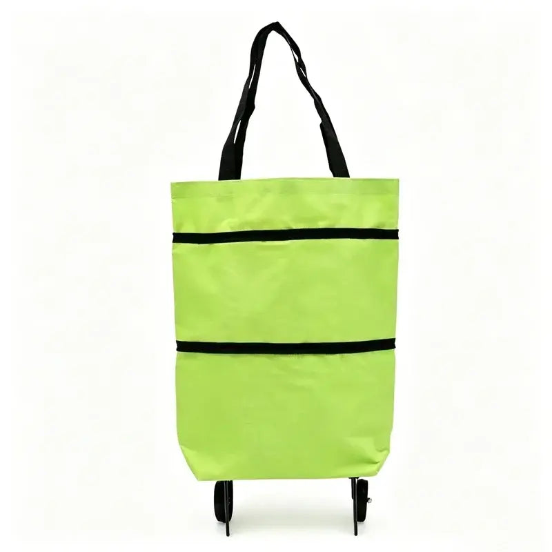 🛒 Carrito de Compras Plegable 2 en 1 – Bolsa con Ruedas y Asa Ajustable, Ligero y Portátil para Llevar al Hombro 🎒