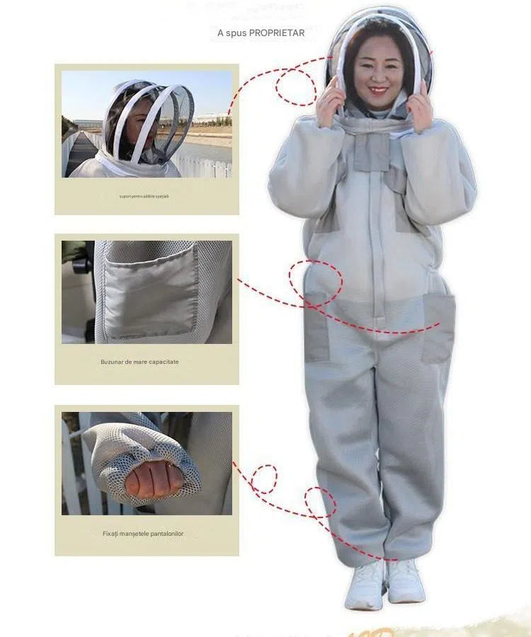 【M-2XL】Celotelový ochranný včelársky oblek pre bezpečnú prácu s včelami，Keď nechcete riešiť bodnutia ani horúčavu