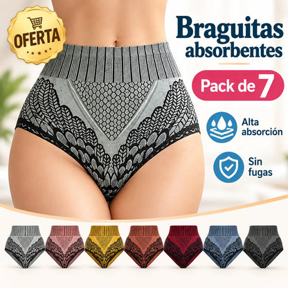 【💖💖 1 juego de 7 piezas】Ropa interior transpirable para mujer Calzoncillos de grafeno para levantamiento de glúteos