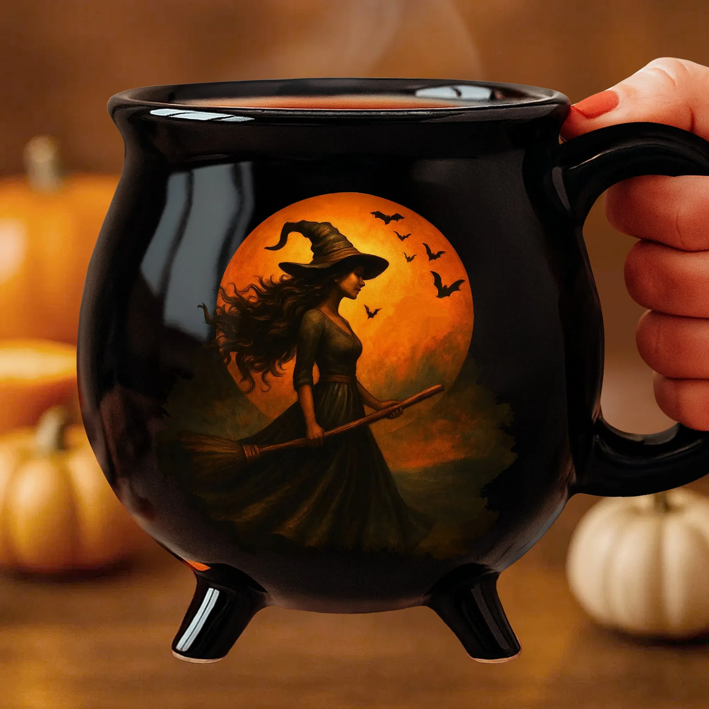 🧙‍♀️🎃 Taza en forma de caldero de bruja: ¡Diseño único y creativo para tu café más mágico!