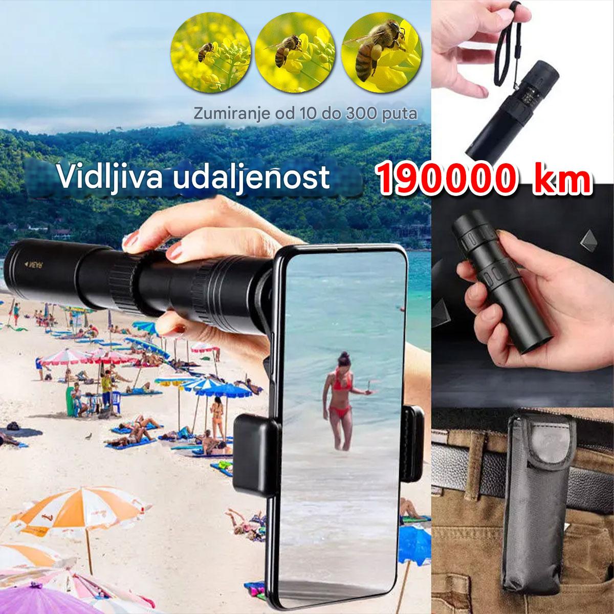 🔥🔥Visoka kvaliteta, super niska cijena🔥Monokularni teleskop visoke rezolucije, povećanje 10-300x -