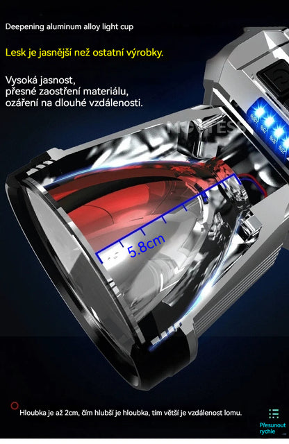 Voděodolná, vysoce výkonná přenosná čelovka, hands-free, silný a dlouhý dosah, dlouhá výdrž baterie, nezbytnost pro outdoorové aktivity.