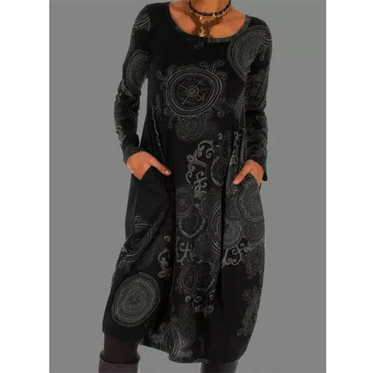 💕【50% zľava】🔥【S-5XL】2025 zimné módne šaty s potlačou v páse 3909558