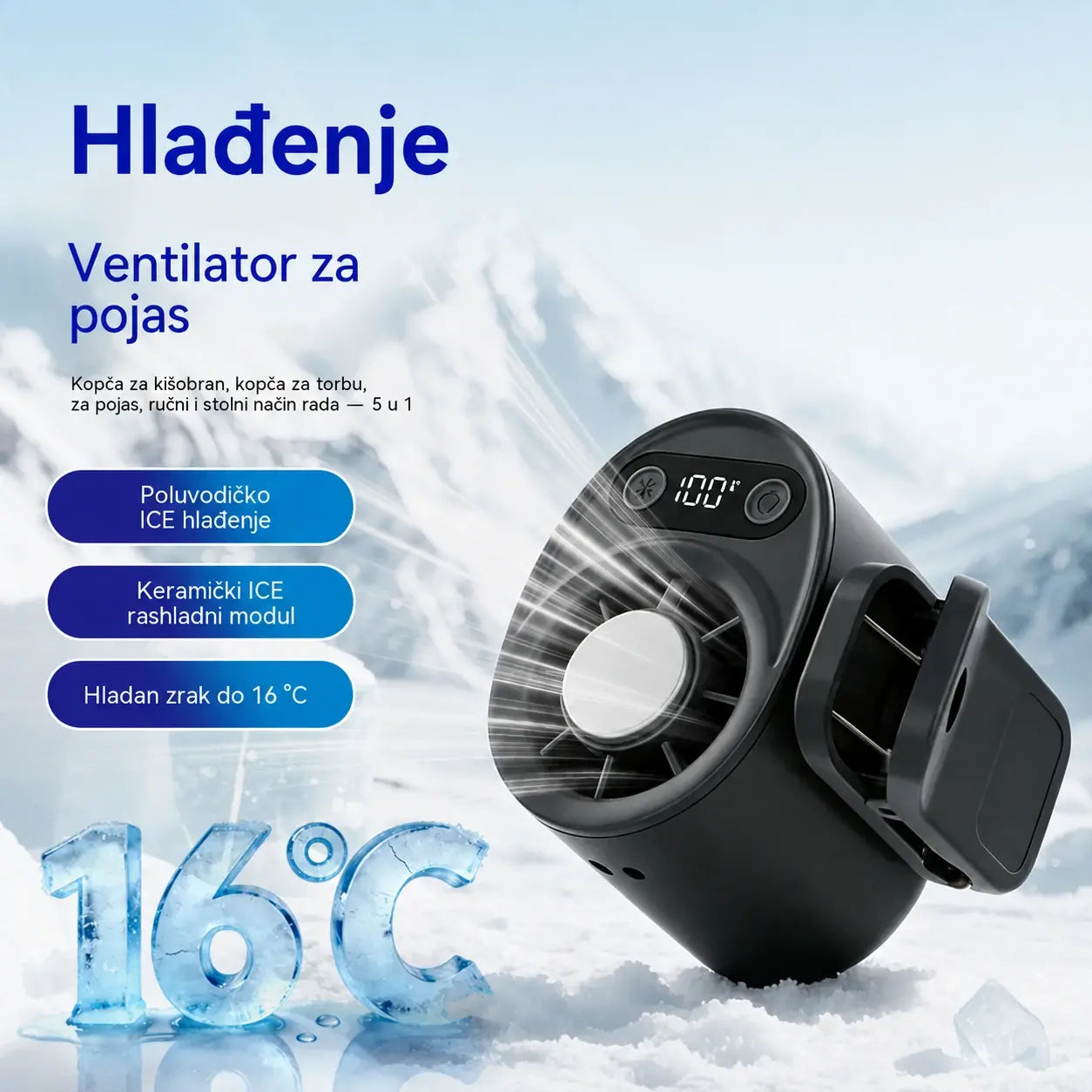 ✨ Prijenosni turbo ventilator za hlađenje automobila