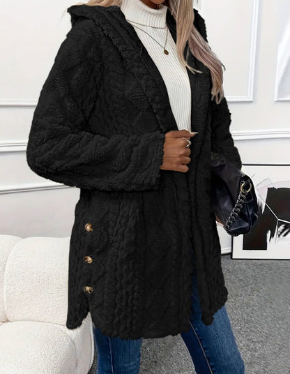 【S-5XL】Dámska jesenno-zimná flísová teplá bunda 2025, s kapucňou, obojstranná