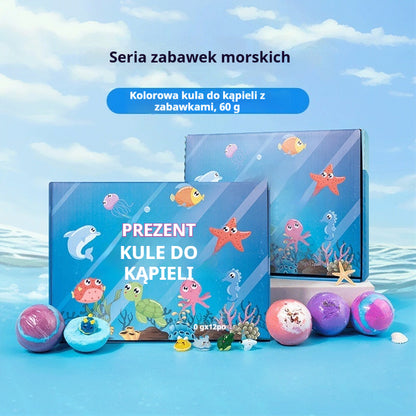 【12 sztuk za jedyne 139 zł】 Kule solne do kąpieli dla dzieci w kształcie morskich zwierząt, zestaw 12 sztuk (każda 60 g), odpowiednie dla dzieci