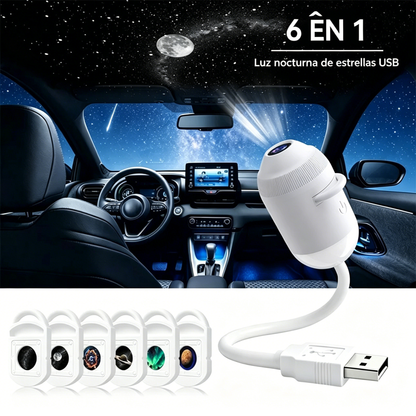 Proyector de cielo estrellado LED USB de alta definición + luz nocturna (2 en 1)
