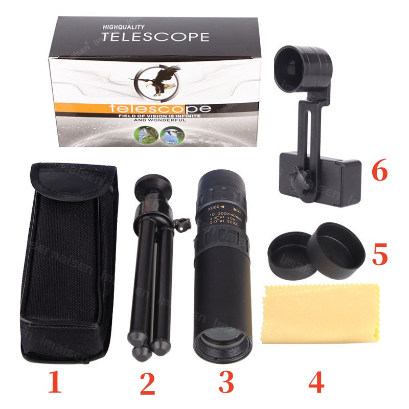 🔥🔥【¡Oferta por tiempo limitado!】【juego de 6 piezas】🔥 Telescopio monocular con zoom de 10-300x