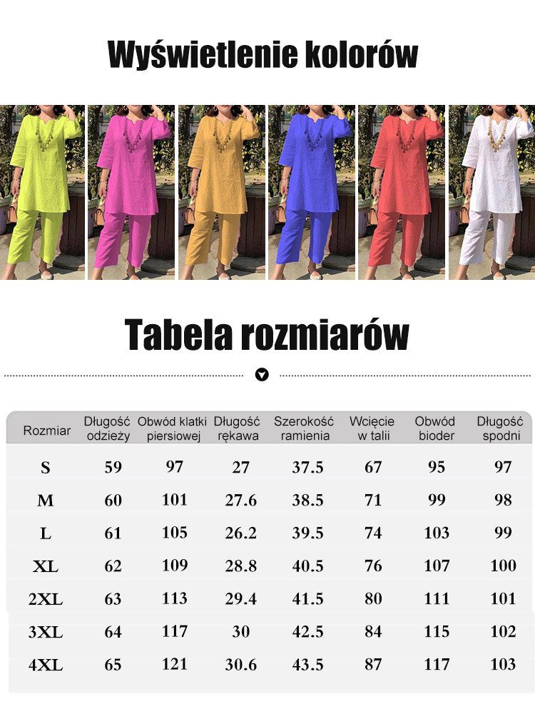 【40 – 100 kg】 [40 – 100 libier] Letný oblek z bavlny a ľanu v etnickom štýle