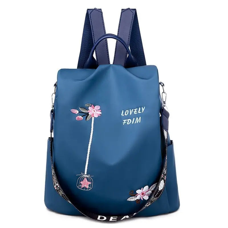 Mochila de viaje antirrobo bordada de gran capacidad