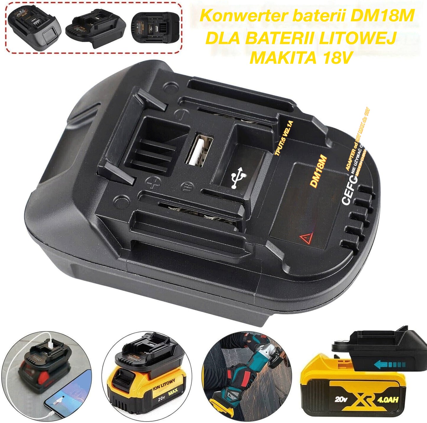 ⚡ Adapter do akumulatorów litowo-jonowych do narzędzi elektrycznych 18V