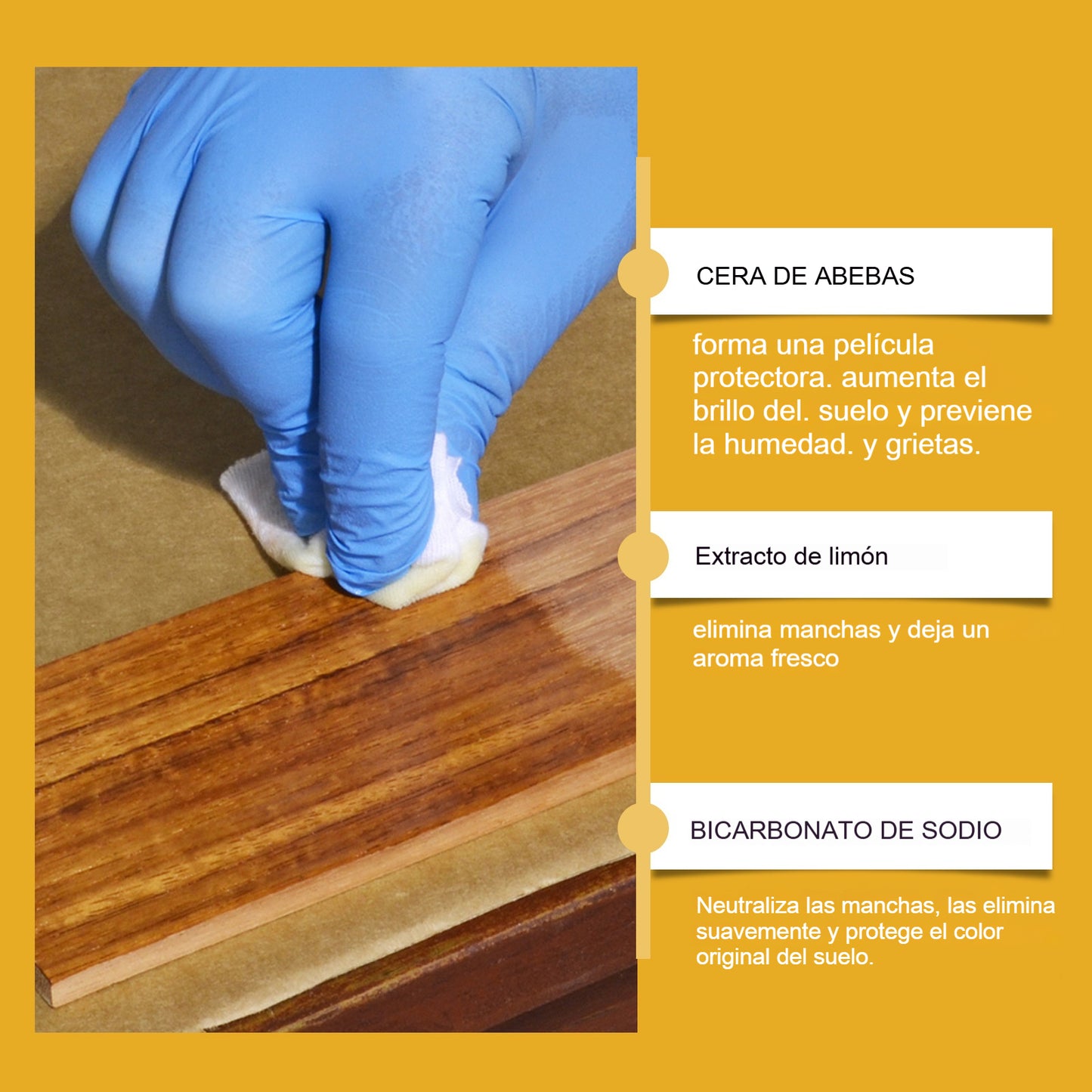 Spray de pulido de madera con cera de abejas 120ML (incluye esponja + toalla) para el cuidado de los muebles, la prevención de grietas y la protección del color.