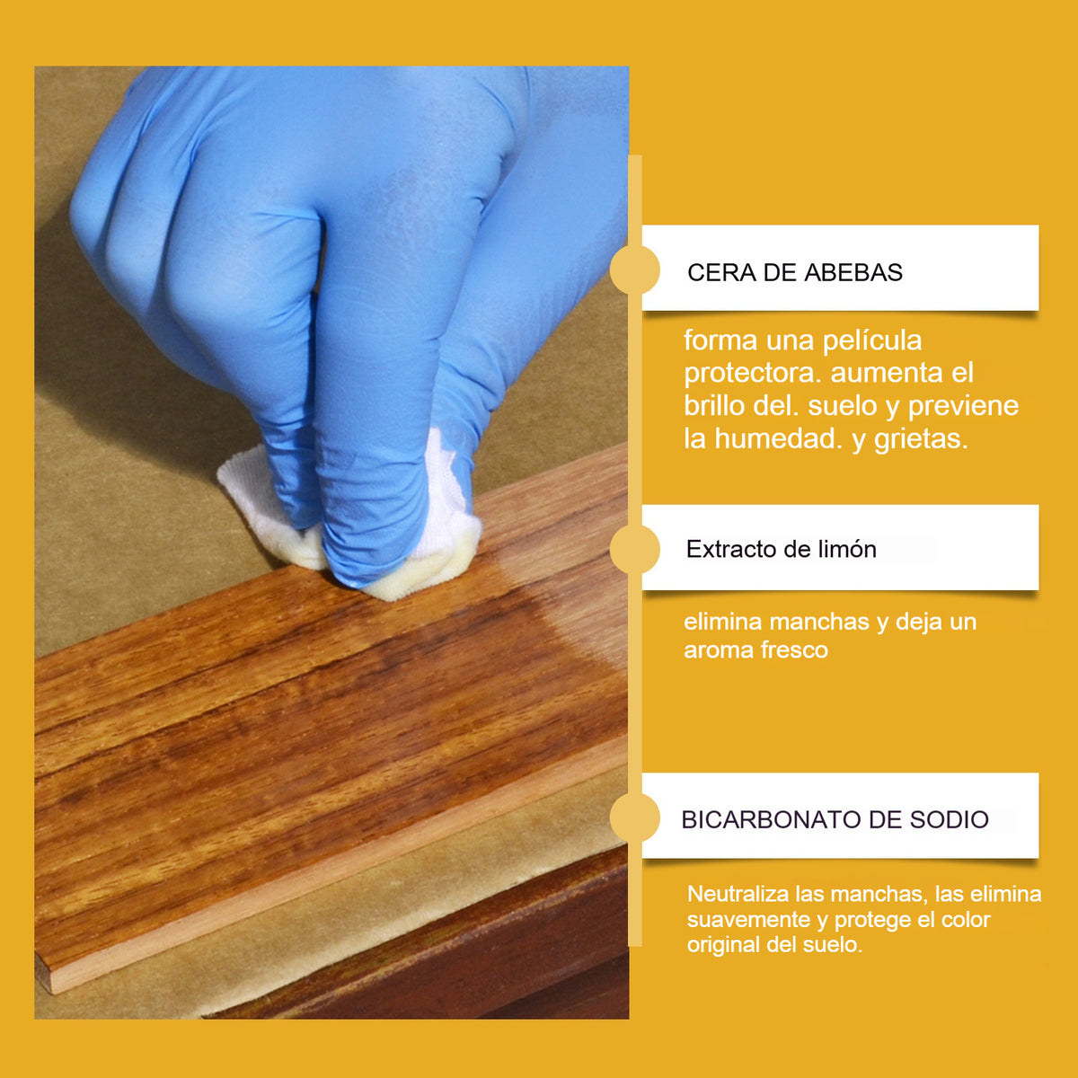 Spray de pulido de madera con cera de abejas 120ML (incluye esponja + toalla) para el cuidado de los muebles, la prevención de grietas y la protección del color.