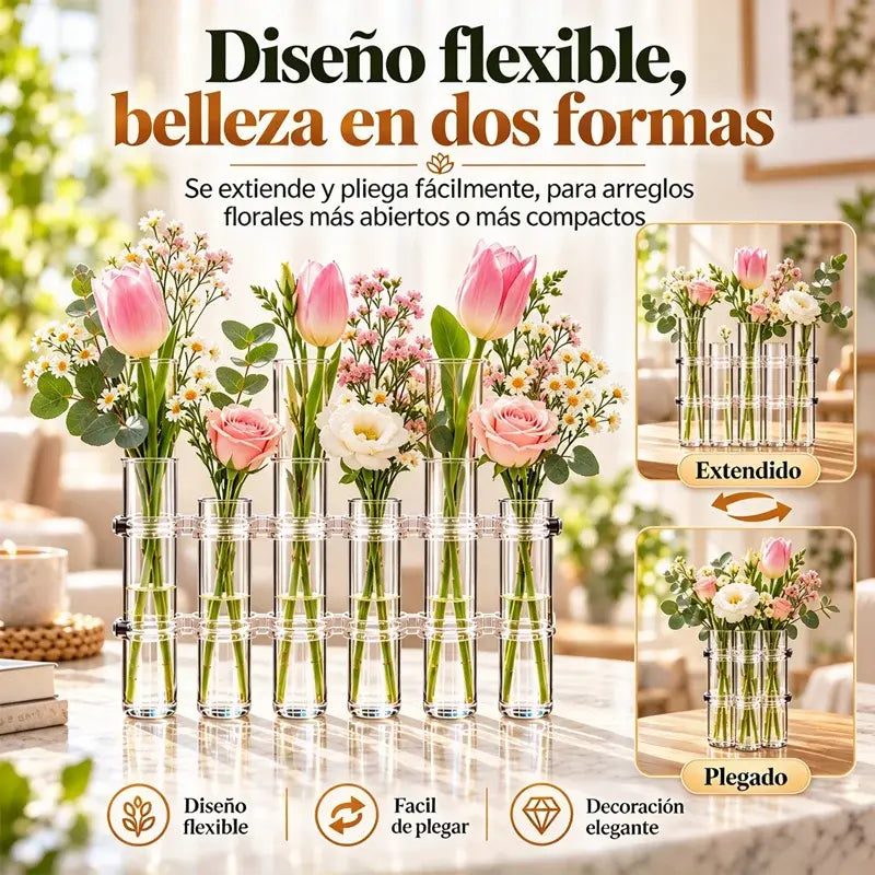 💐Jarrón de vidrio tipo tubo de ensayo