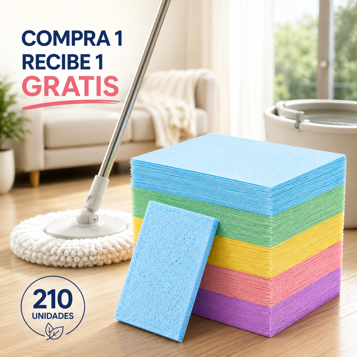 🧹【210 piezas】7 unidades a 31 euros✨ unidades de pastillas limpiadoras multiusos antibacterianas y desodorizantes | Aptas para madera dura, suelos laminados, azulejos y paredes de autocaravana