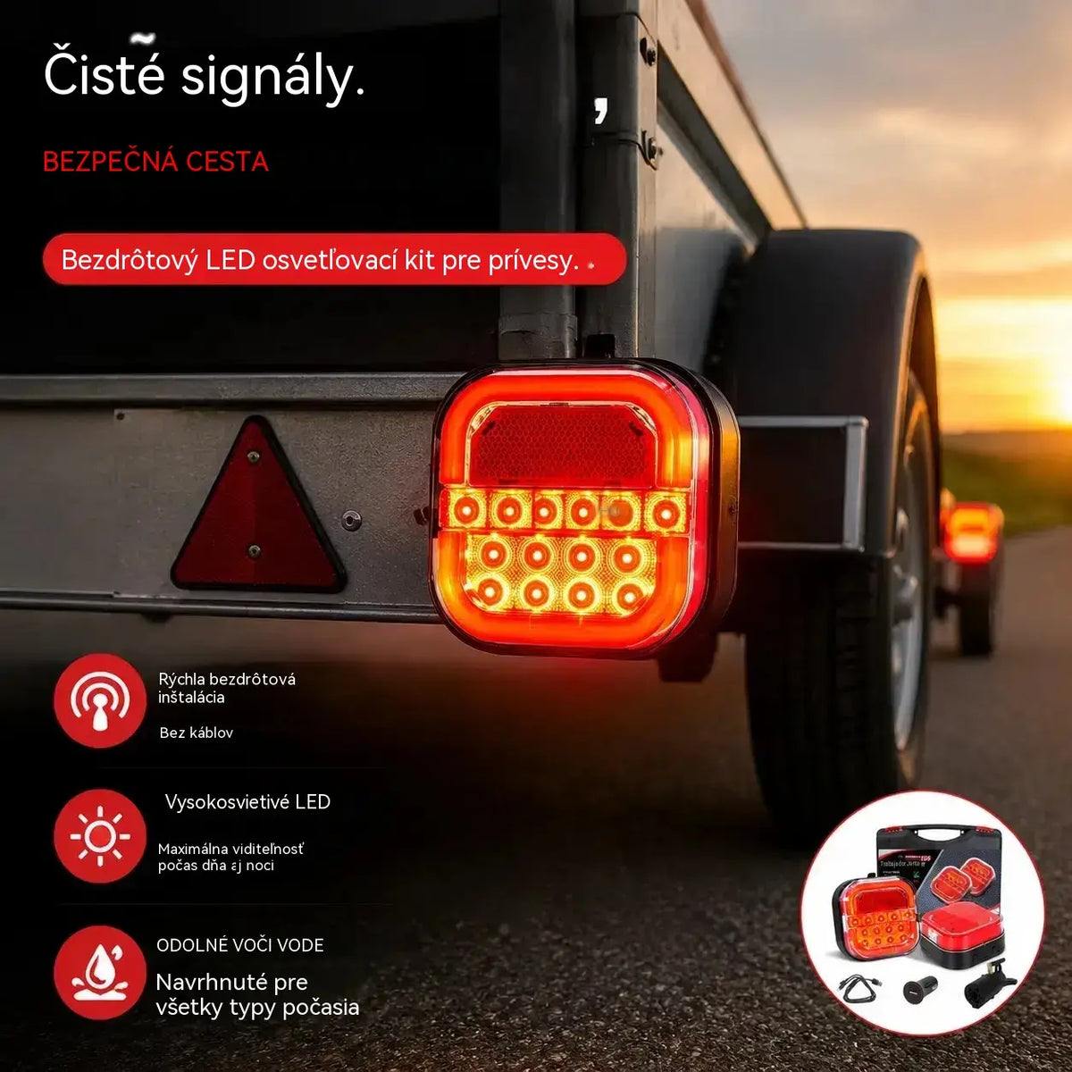 🚦【Univerzálne 12 V / 24 V】🚦 LED svetlo na príves
