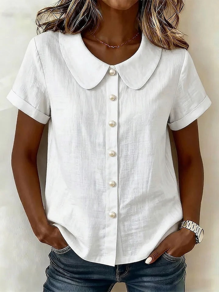 ✨【S-3XL】🎉Nueva camisa francesa elegante de manga corta para mujer, 2026