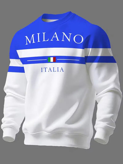 ✨🌟👕【S-6XL】Sudaderas para hombre con estampado Milano Italia