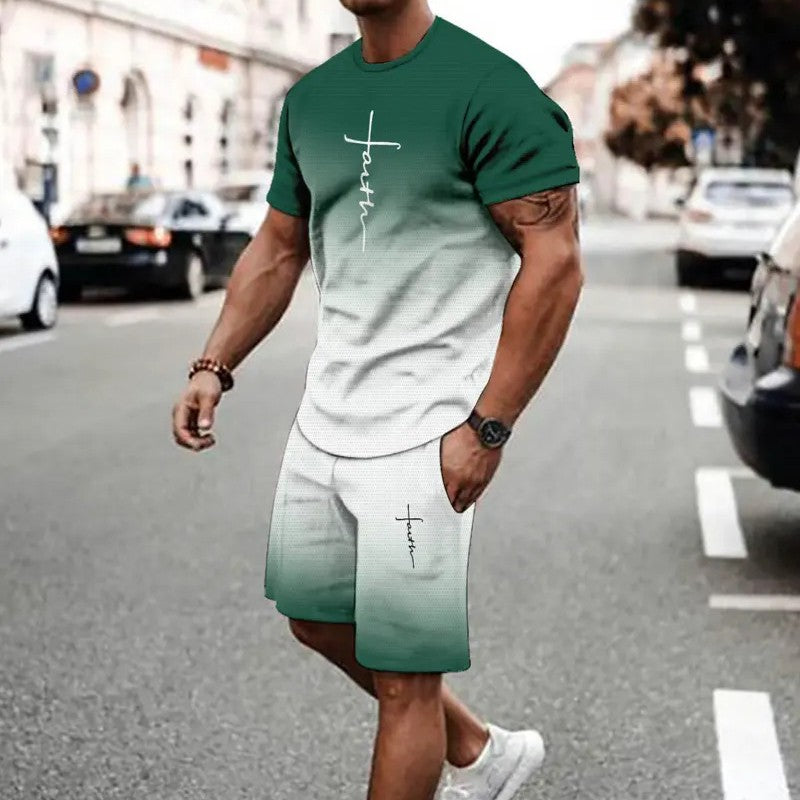 ✅【Pago contra entrega】El nuevo conjunto deportivo para hombre consta de una camiseta de manga corta y pantalones cortos.