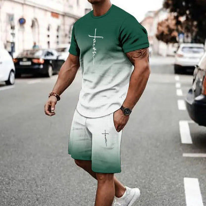 ✅【Pago contra entrega】El nuevo conjunto deportivo para hombre consta de una camiseta de manga corta y pantalones cortos.