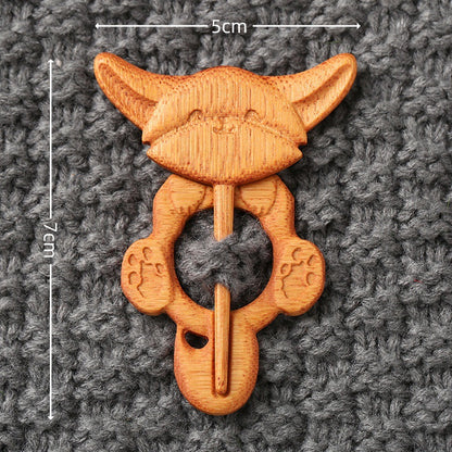🎁Broche de madera con forma de animal para regalar
