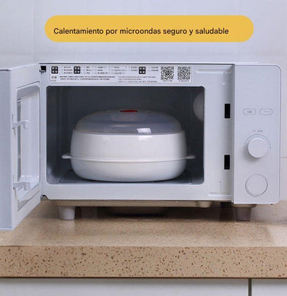 🔥Vaporera multicapa de grado alimenticio para horno microondas
