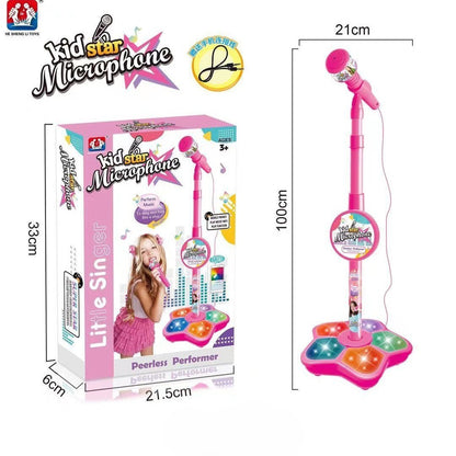 💥Hračka mikrofon, hračka karaoke přístroj se světlem