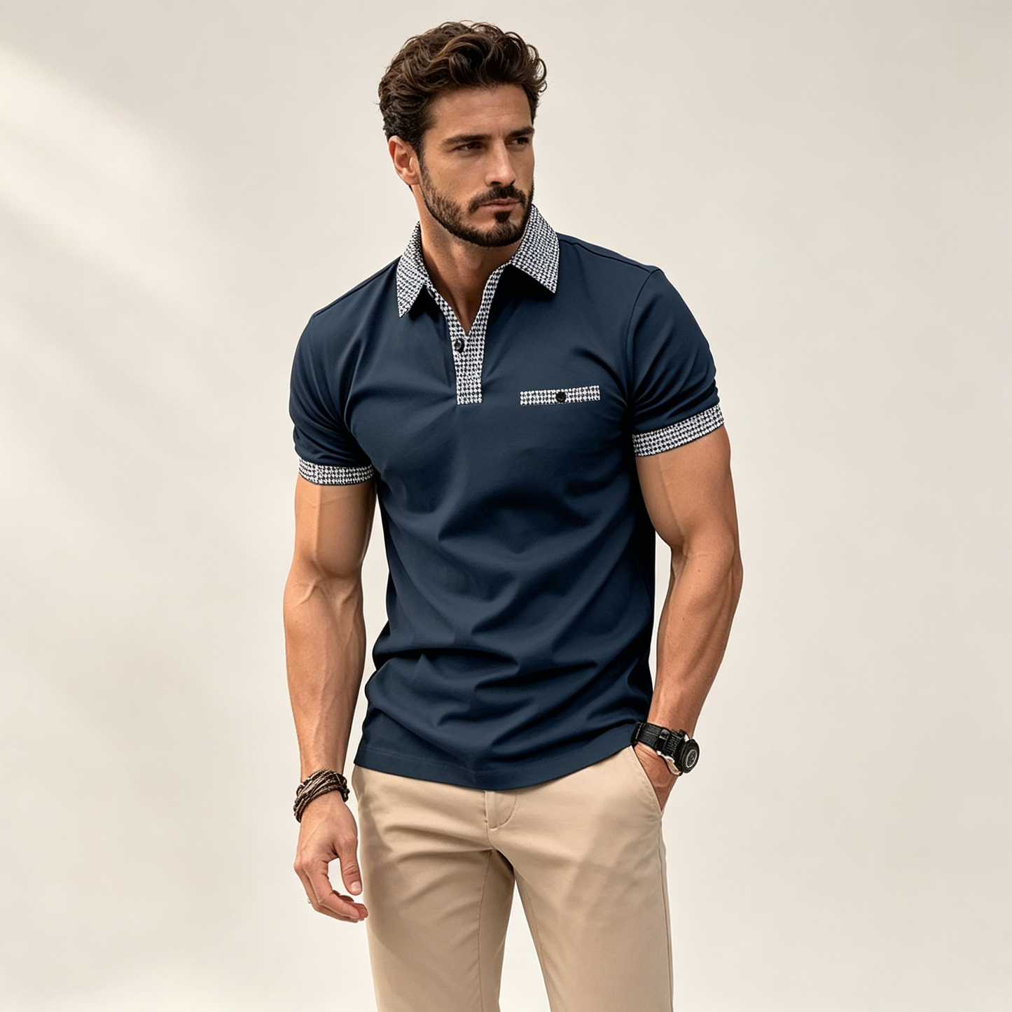 💥Novedad 2026👔【S-3XL】Polo de hombre con botones y bloques de color, cómodo y transpirable, ideal para el verano.
