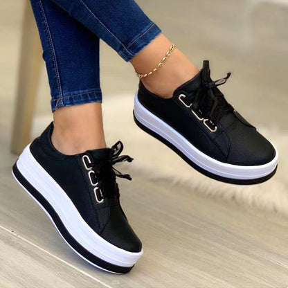 Nuevos zapatos casuales para mujer con puntera redonda y suela gruesa (tallas 35–43)