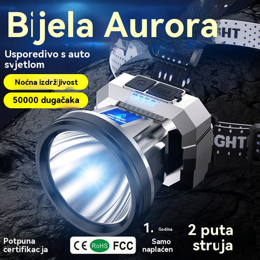 💥【Kupite 1, dobijte 1 gratis】🌟💡 Snažna naglavna svjetiljka dugog dometa, USB punjenje, izuzetno vodootporna