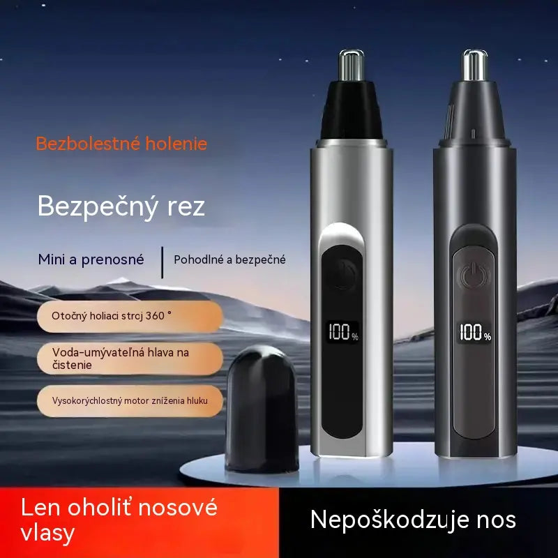 Profesionálny zastrihávač nosa a uší s LED displejom, bezbolestné cestovné darčeky