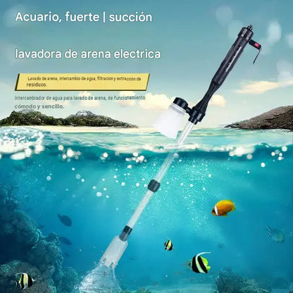 🐠 Limpiador eléctrico de grava para acuarios: funciona con pilas, tiene un tubo de longitud ajustable y es fácil de limpiar; ideal para todo tipo de acuarios 🧹🐟