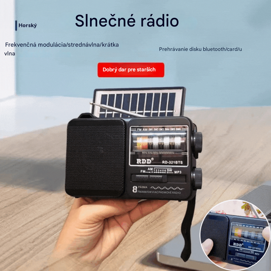 💥🏕️【Posledný deň, zľava za polovičnú cenu】Multifunkčné prenosné rádio s núdzovým svietidlom, AM rádiom, pevným diskom Bluetooth a viaczónovými zvukovými efektmi.