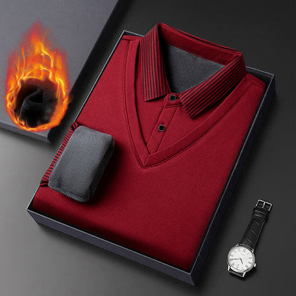🔥👔 2025 podzim/zima novinka: Pánská zateplená multifunkční business casual polo košile