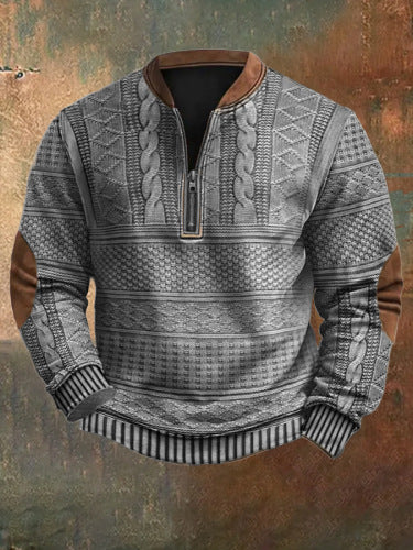 【S-5XL】 Pánska polopriehľadná mikina na zips s novou jesennou a zimnou potlačou  3853778