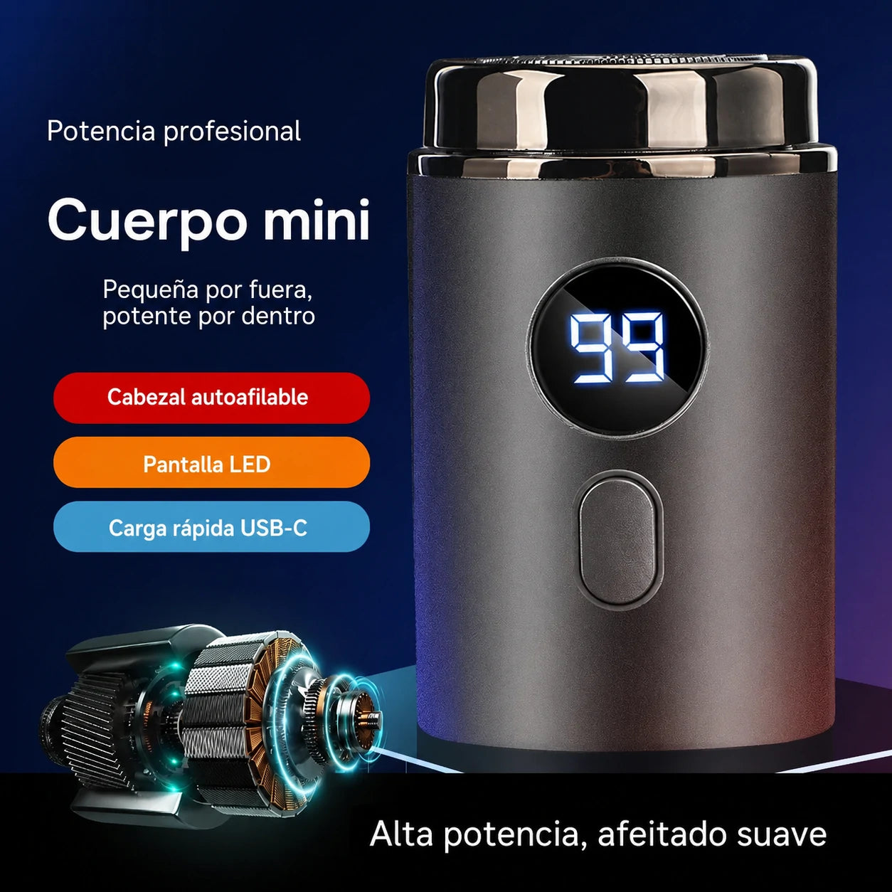 🔥Oferta estrella: 50 % de descuento🔥 Potente mini afeitadora eléctrica para hombre con pantalla digital