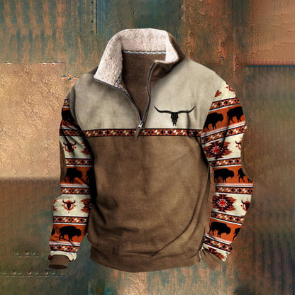 👕【50% zľava】【S-4XL】 Jesenná a zimná móda 2024 pánsky teplý pulóver s dlhým rukávom s 3D potlačou 3801584