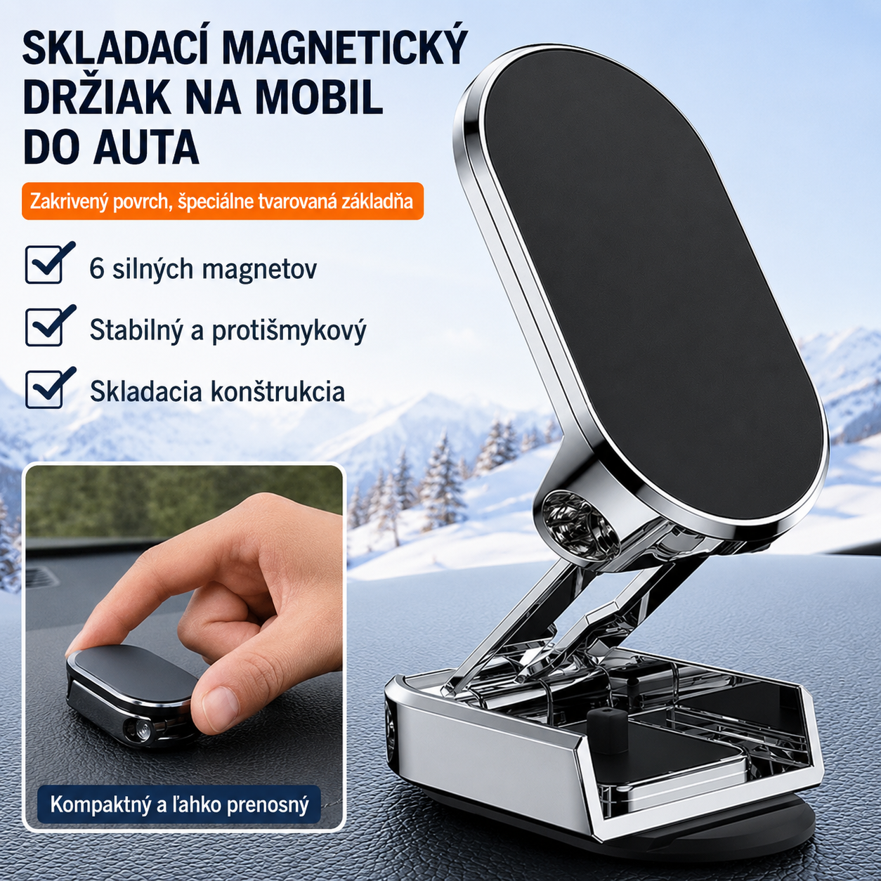🔥🔥【Pri kúpe 1 získate 1 zadarmo】🚗Magnetická prísavka otočný skladací držiak na mobil o 360°